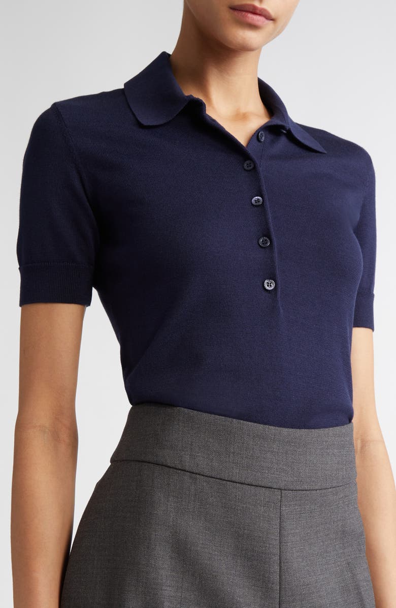 Carolina Herrera Silk & Cotton Polo, Alternate, color, 