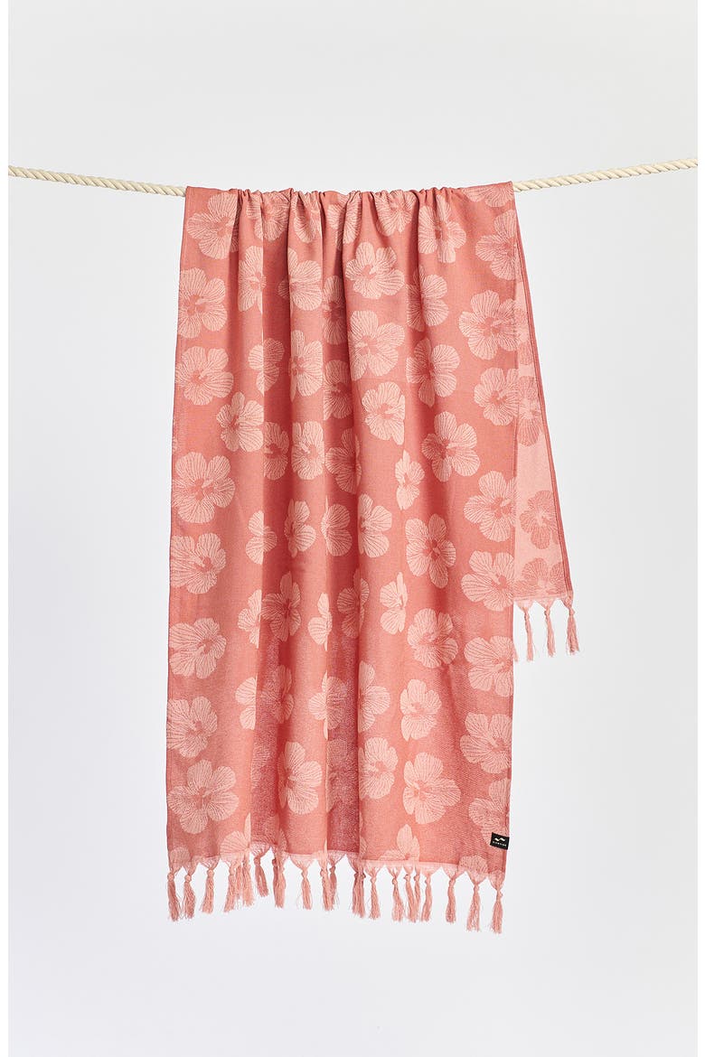Hau Floral Turkish Towel, Alternate, color, WARM EARTH