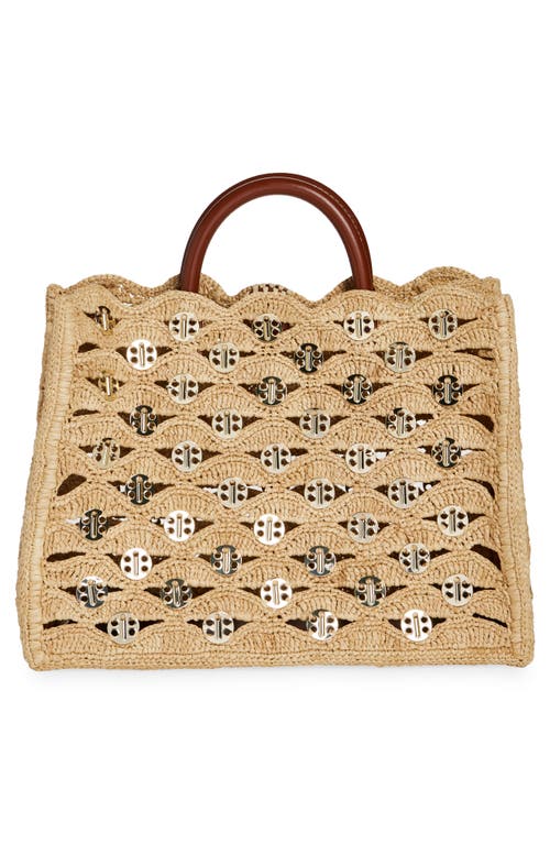 Rabanne Raffia Disc Tote