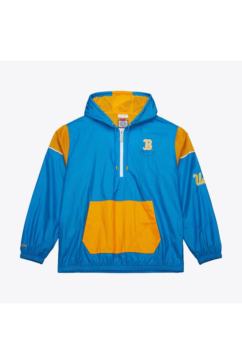 Men's Mitchell & Ness Blue UCLA Bruins Anorak Vintage Logo Half-Zip Hoodie Jacket, Main, color, Blue