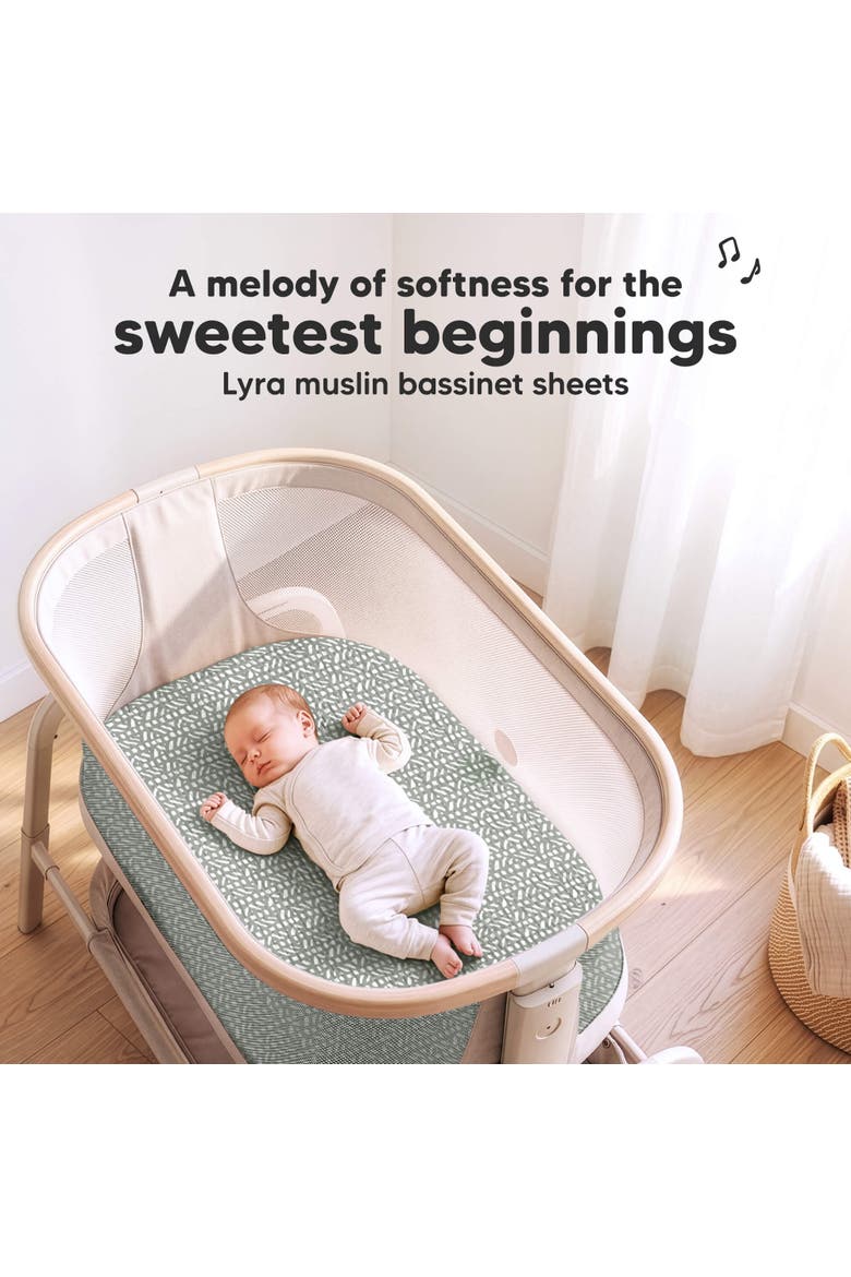 2-Pack Lyra Muslin Bassinet Sheets, Alternate, color, Nordic
