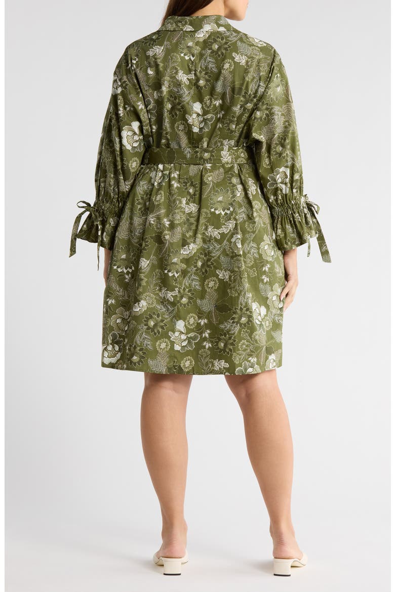 Emelia Hazelton Floral Cotton Shirtdress, Alternate, color, CREAM-OLIVE