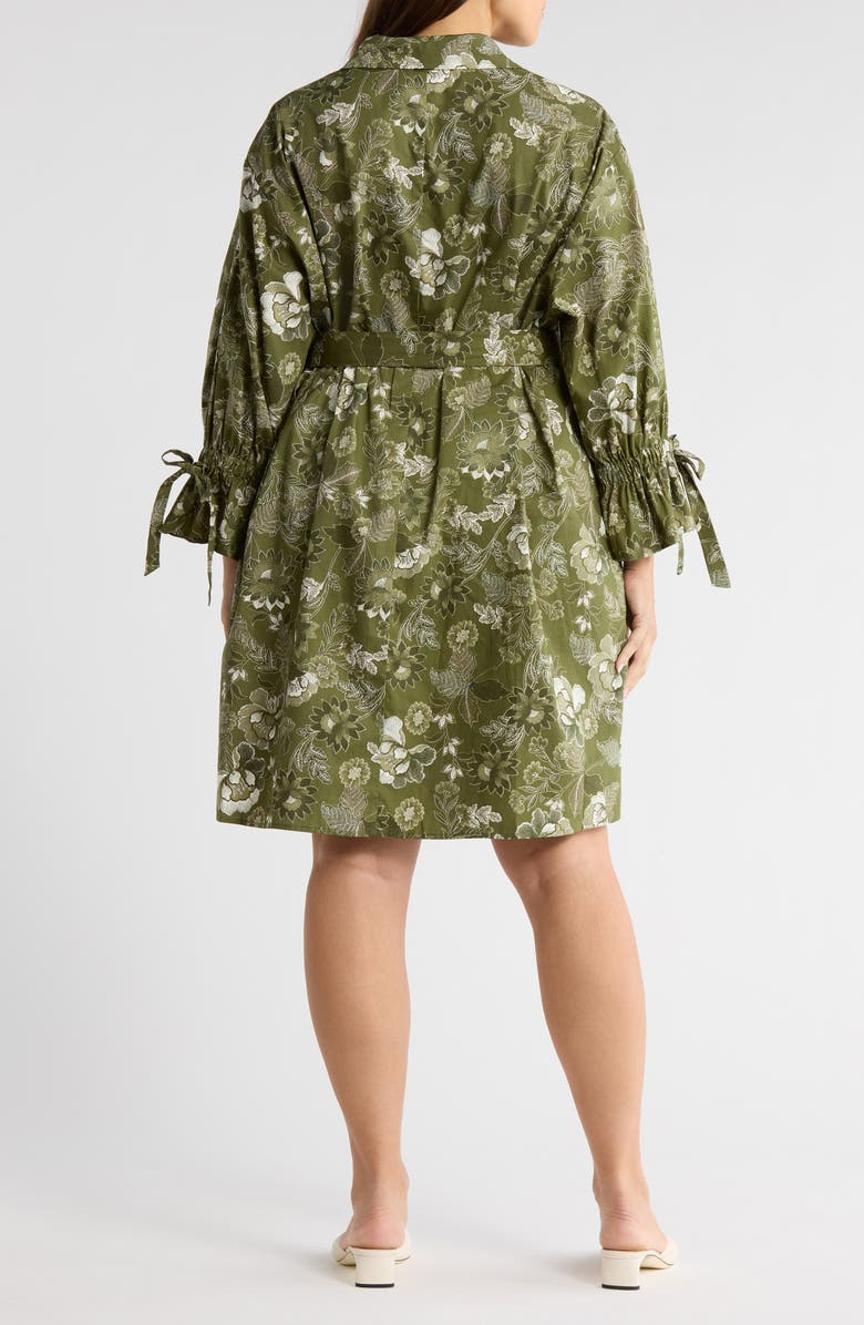 SUGARLIPS Emelia Hazelton Floral Cotton Shirtdress, Alternate, color, Cream-Olive