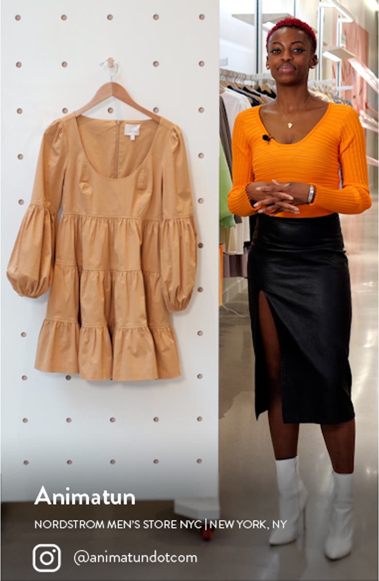 Rose Long Sleeve Babydoll Dress, sales video thumbnail