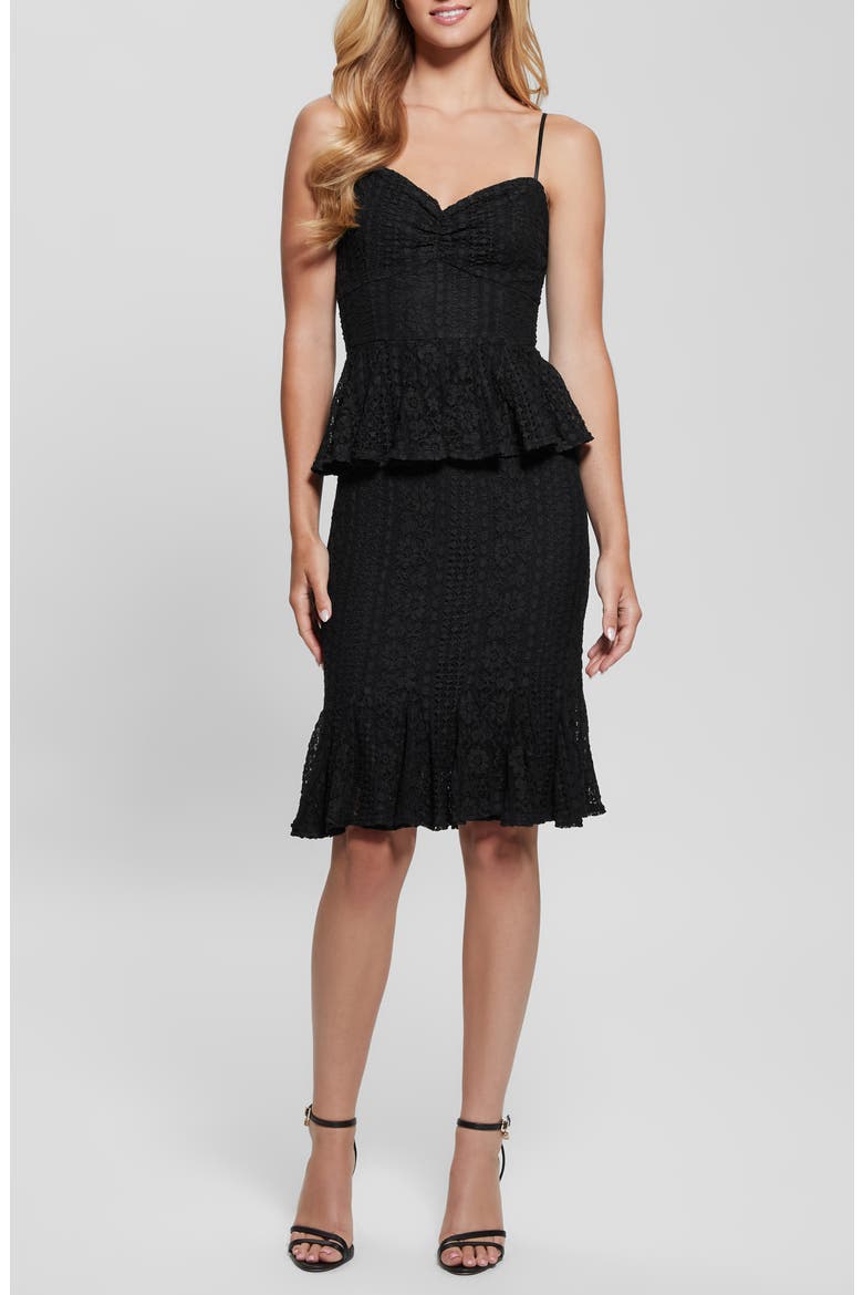 Lulu Lace Sleeveless Dress, Main, color, JET BLACK