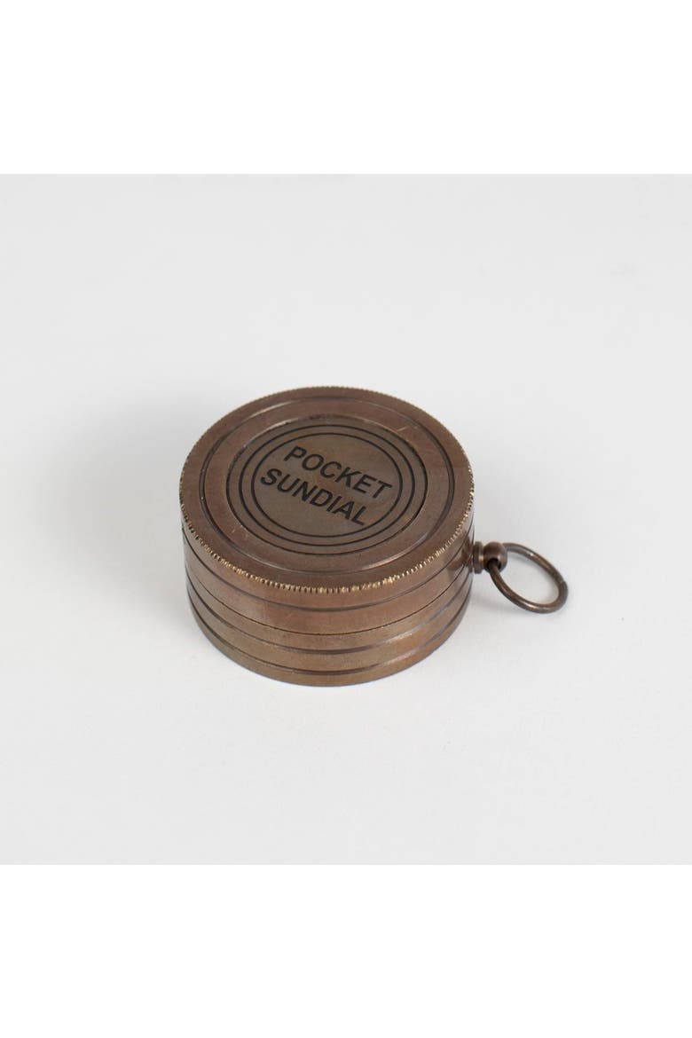 Pocket Compass & Sundial, Main, color, Brass
