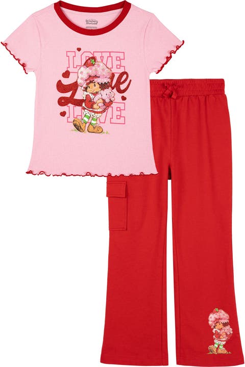 Short Sleeve T-Shirt and Ribbed Flare Pants Set