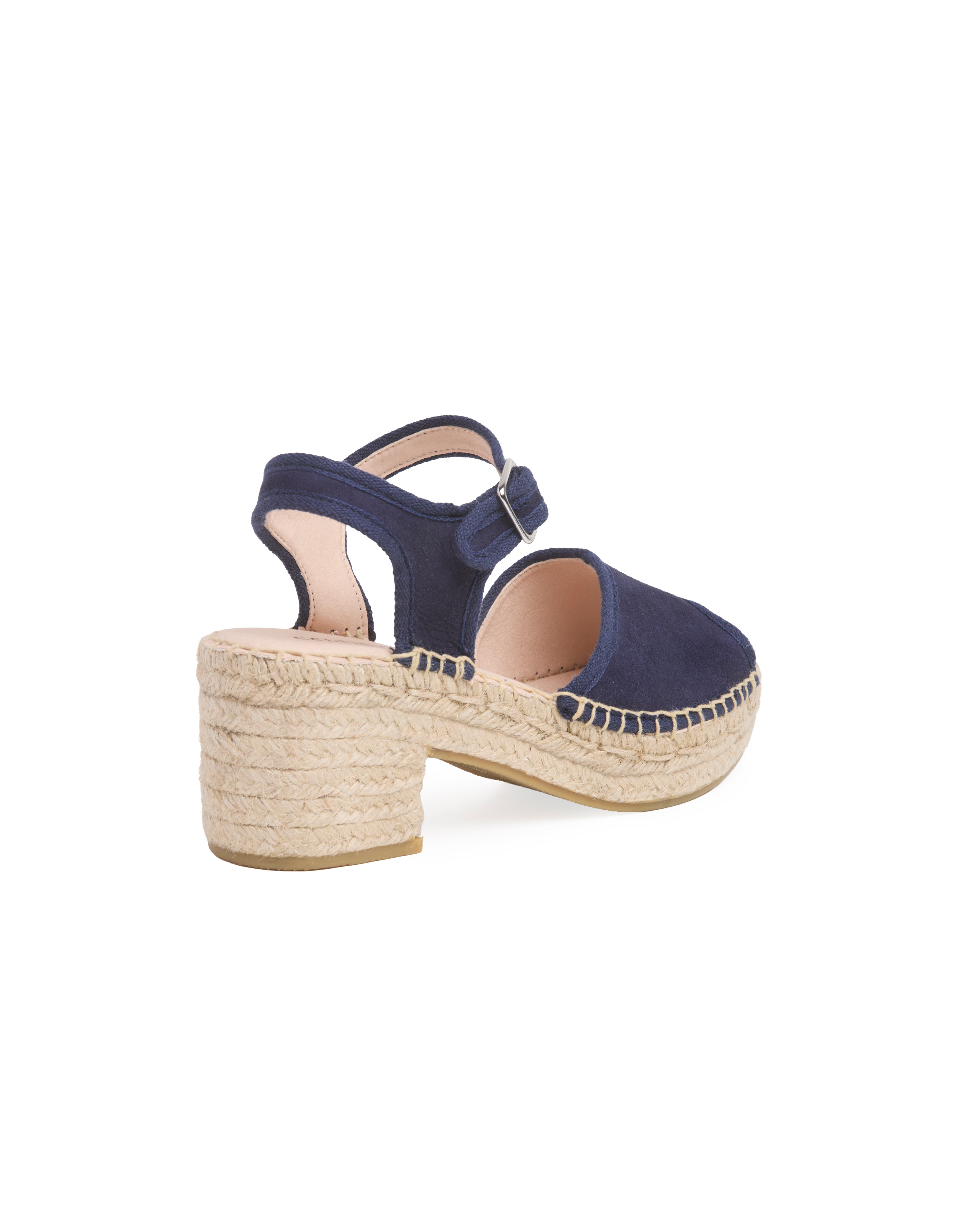 Celtic & Co. Block Heel Espadrille Sandal, Alternate, color, Navy
