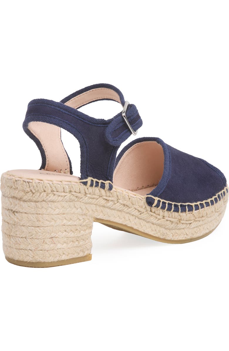 Celtic & Co. Block Heel Espadrille Sandal, Alternate, color, Navy