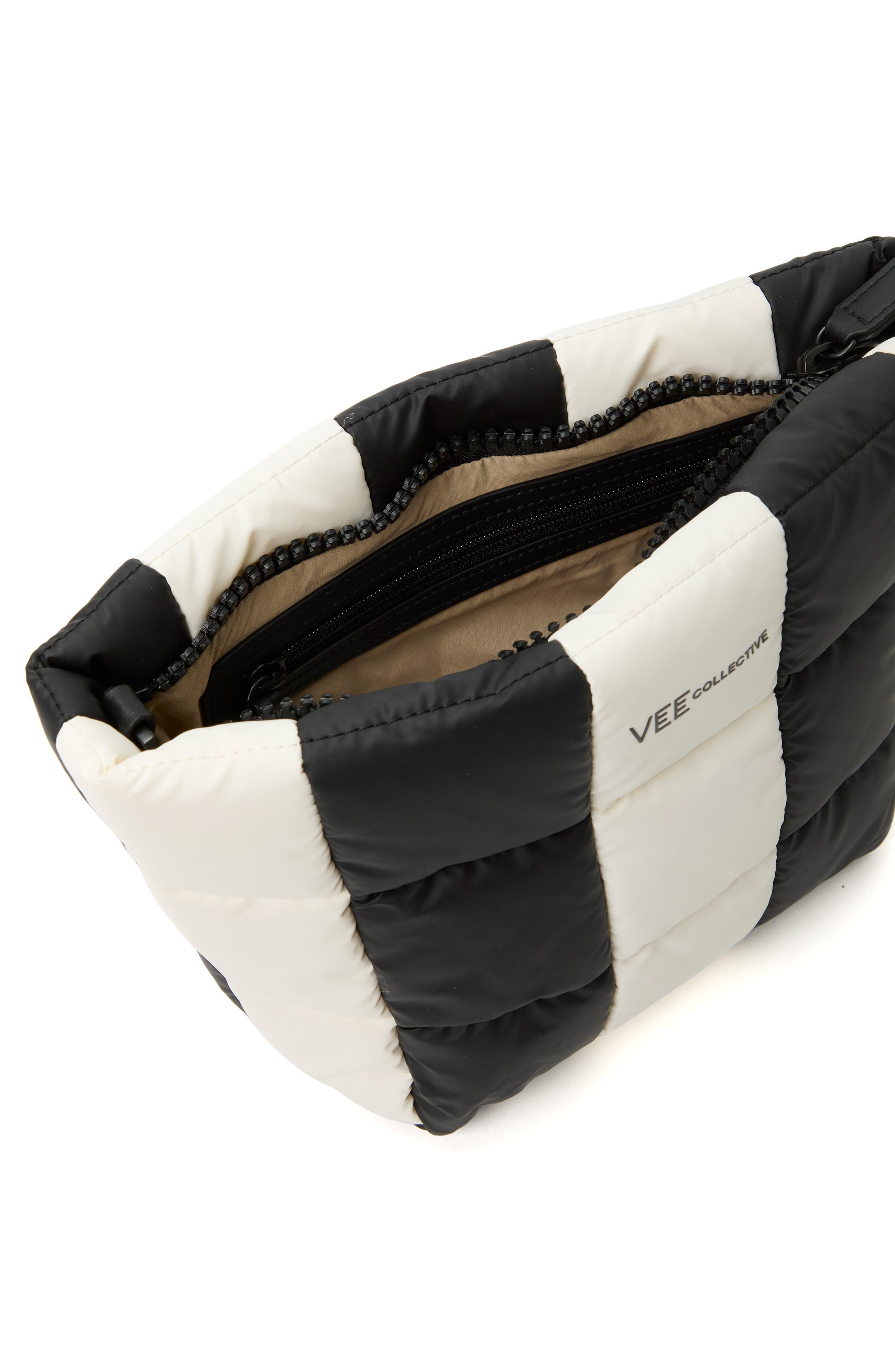 VeeCollective Porter Colorbock Recycled Nylon Clutch, Alternate, color, Black - Marshmallow Stripes