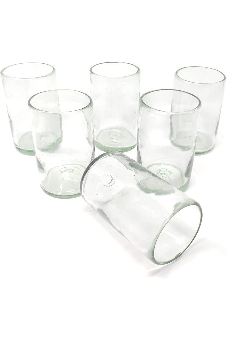 Hand Blown Drinking Glasses - Set of 6, Main, color, Natural