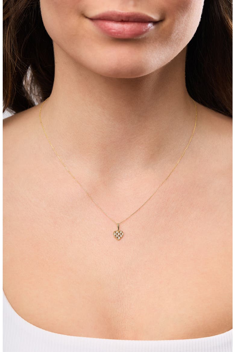 14K Gold Cutout Heart Pendant Necklace, Alternate, color, 14K YELLOW GOLD
