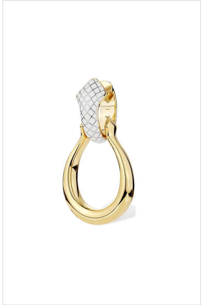 Uraeus Earrings, Alternate, color, White & Gold