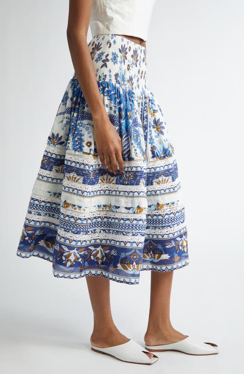 Farm Rio Ana Tapestry Mixed Print Cotton Blend Skirt In Ana Tapestry Off-white