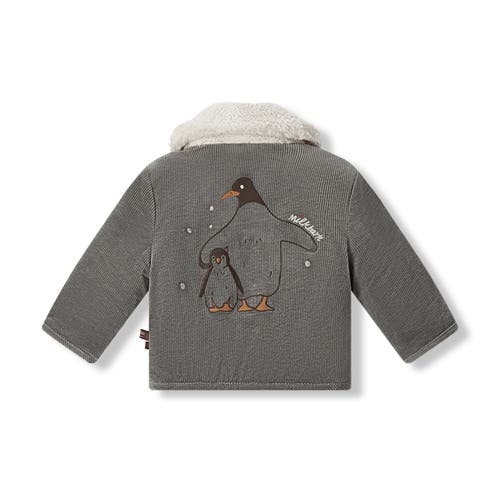 Milkbarn Corduroy Reversible Jacket In Gray
