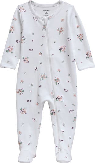 Print Cotton Footie Romper