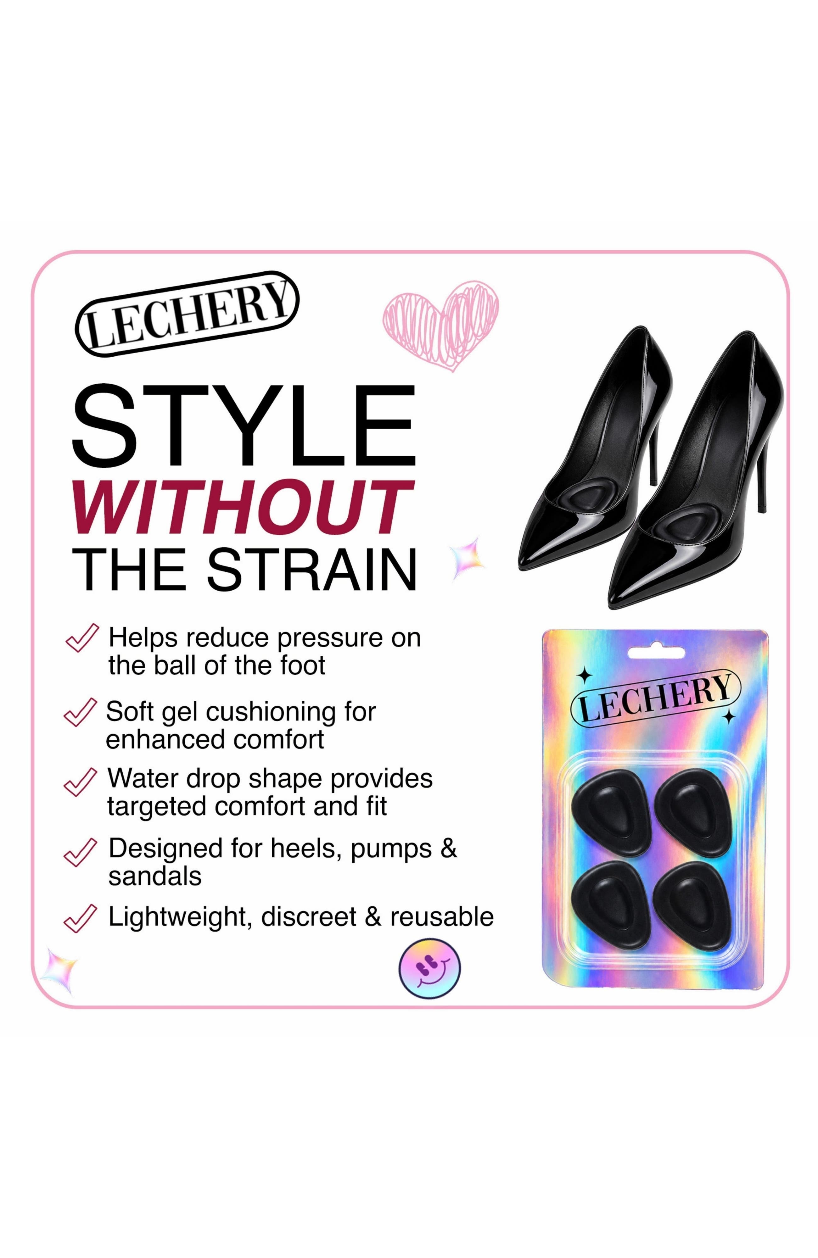 2-Pack Metatarsal Pads Gel Cushions-Water Drop, Alternate, color, Black