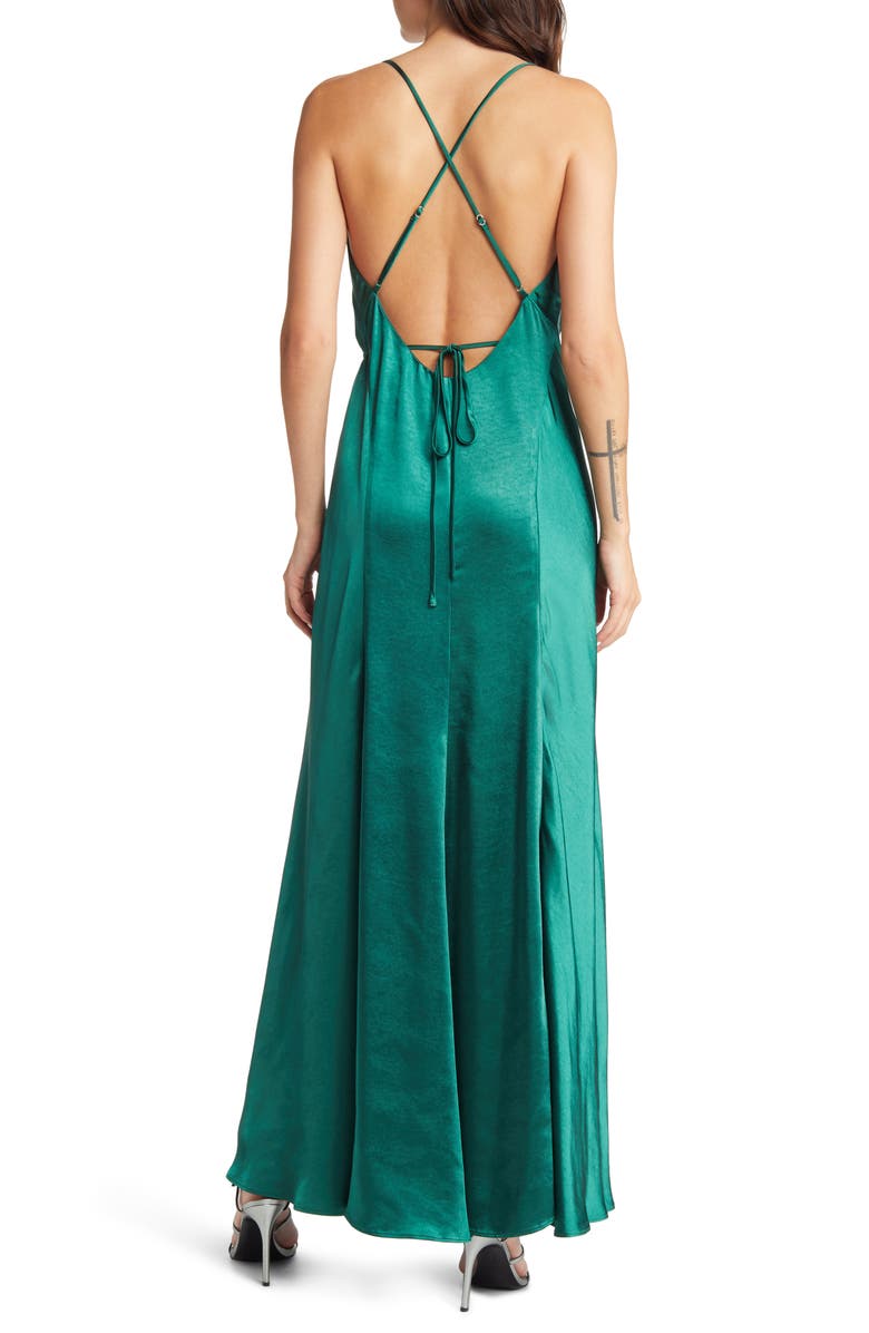 Lulus Fondly Loved Satin Wrap Gown, Alternate, color, 