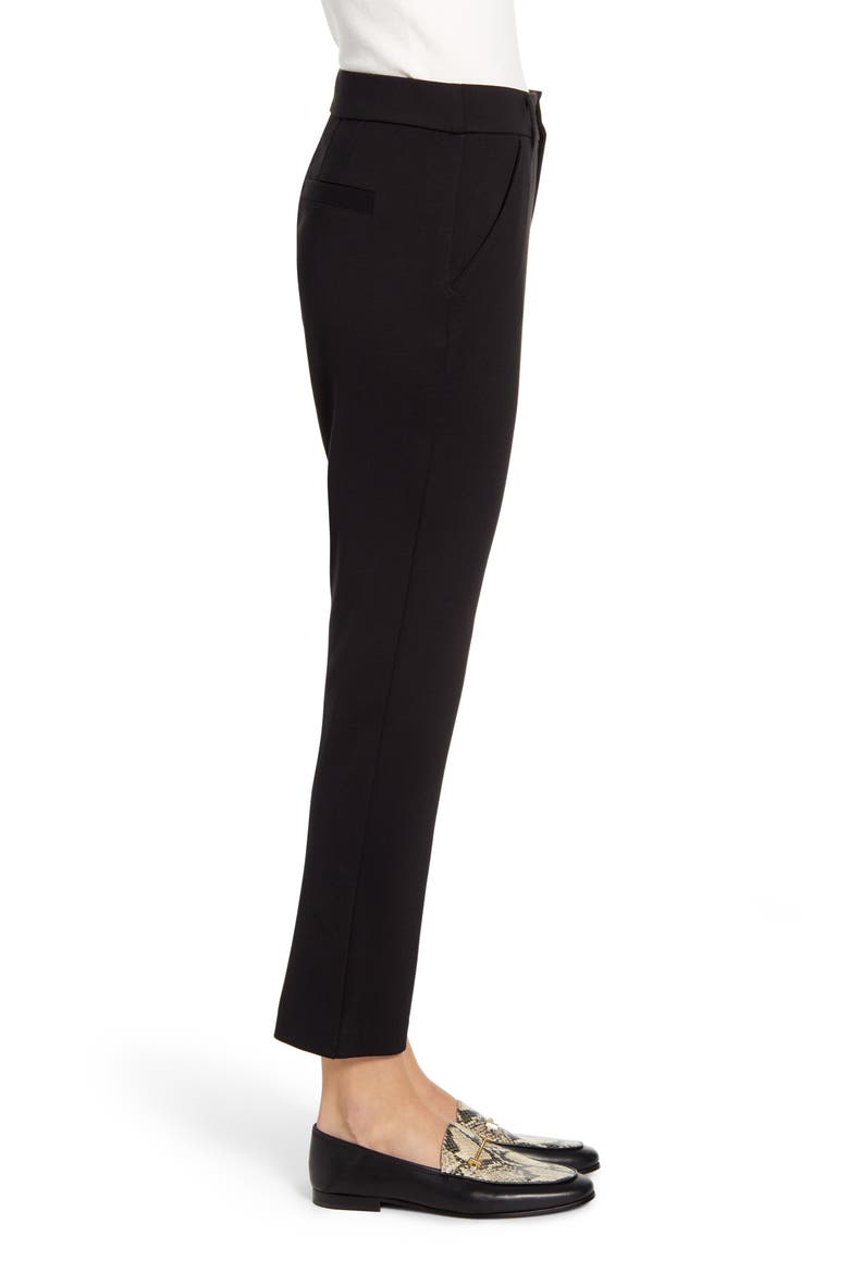 'Ab'Solution High Waist Crop Trousers (Nordstrom Exclusive), Alternate, color, BLACK
