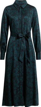 Chelsea28 Long Sleeve Belted Midi Shirtdress