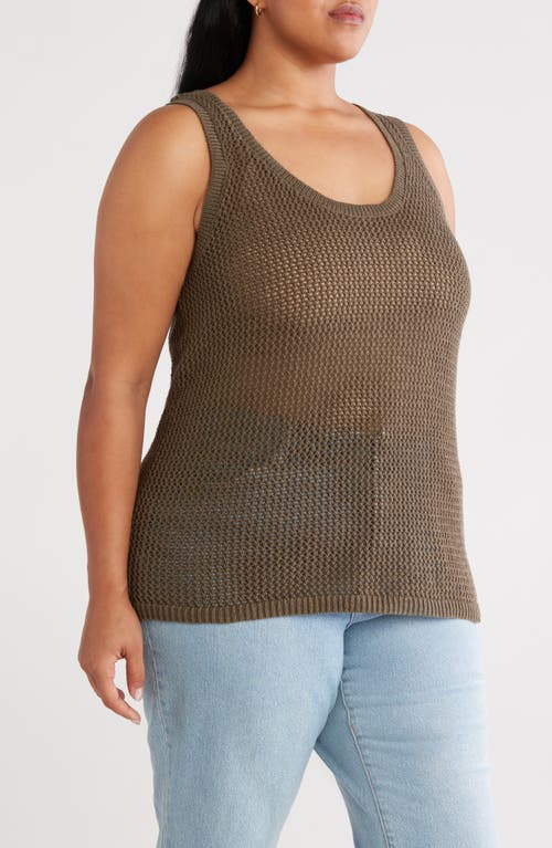 Sanctuary Open Stitch Cotton Sweater Tank In Brown