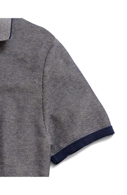 Billy Reid Bird's Eye Piqué Polo Sweater In Gray