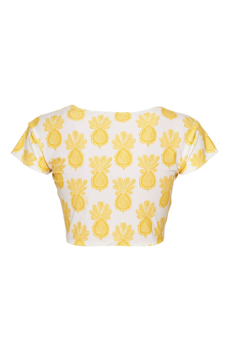 La DoubleJ Bardot Top Pineapple Sunflower White, Alternate, color, Pineapple Sunflower White
