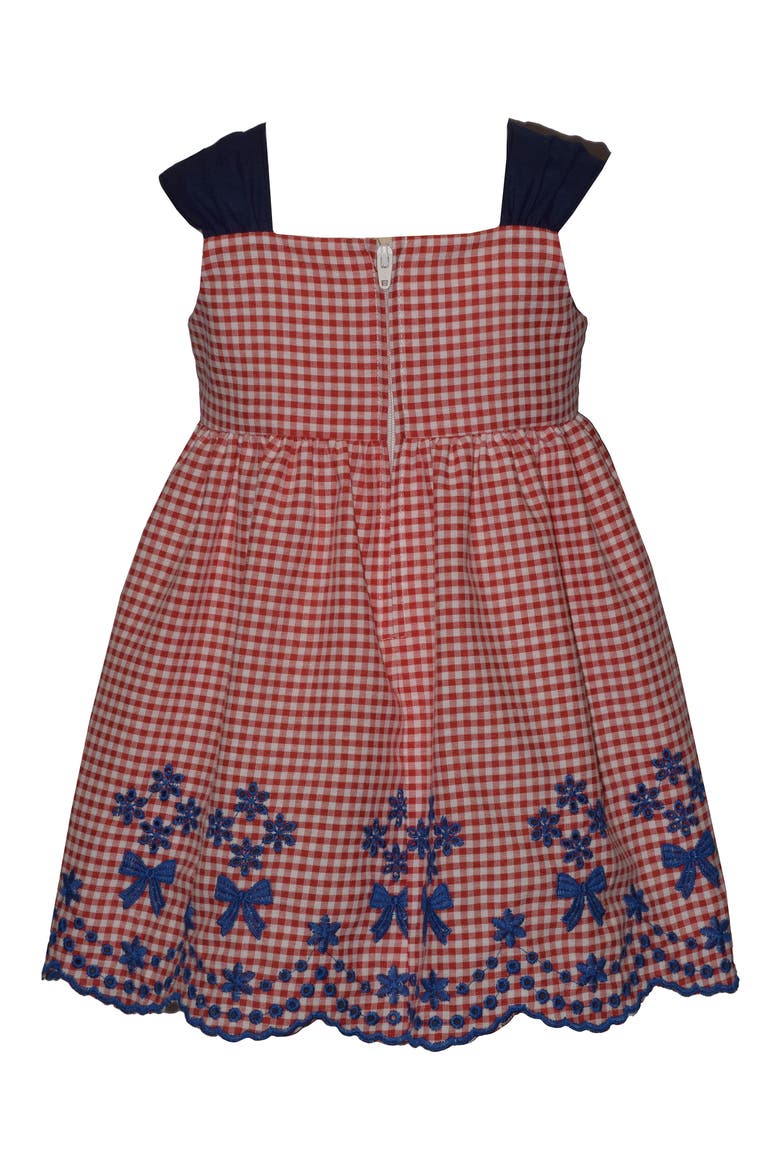 Americana Bow Shoulder Dress, Alternate, color, RED