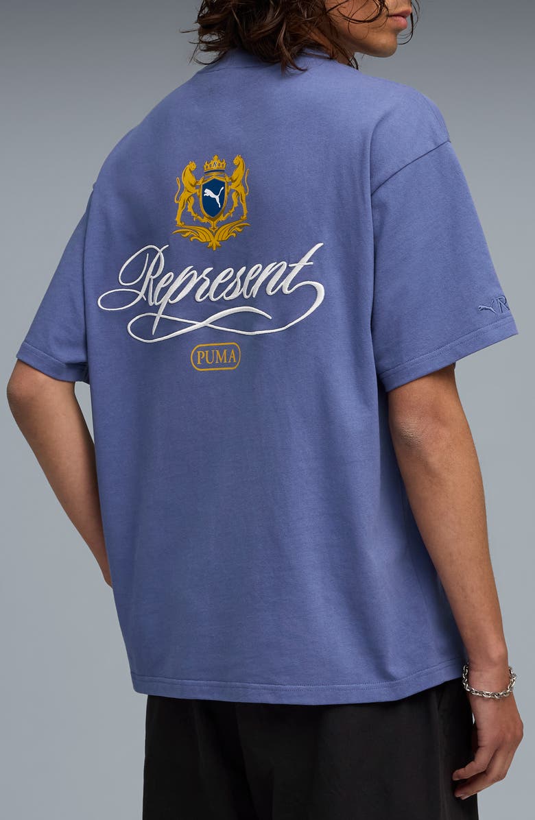 PUMA x Represent Oversize Cotton Graphic T-Shirt, Alternate, color, Blue Dusk