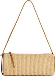 Reformation Simona Raffia Cylinder Shoulder Bag
