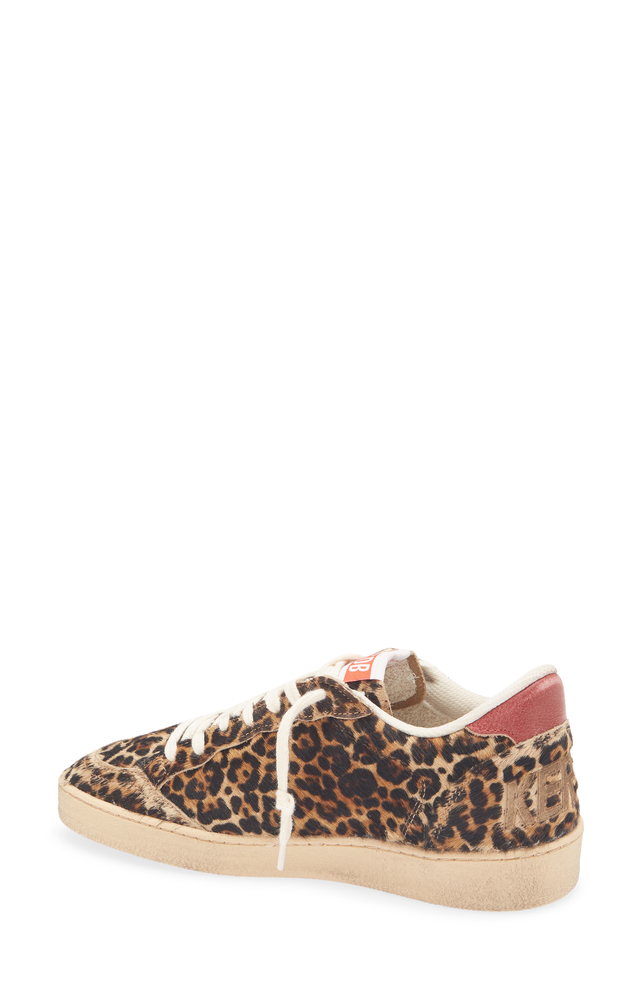 Golden Goose Ball Star Genuine Calf Hair Sneaker, Alternate, color, Leopard/ Ice/ Red