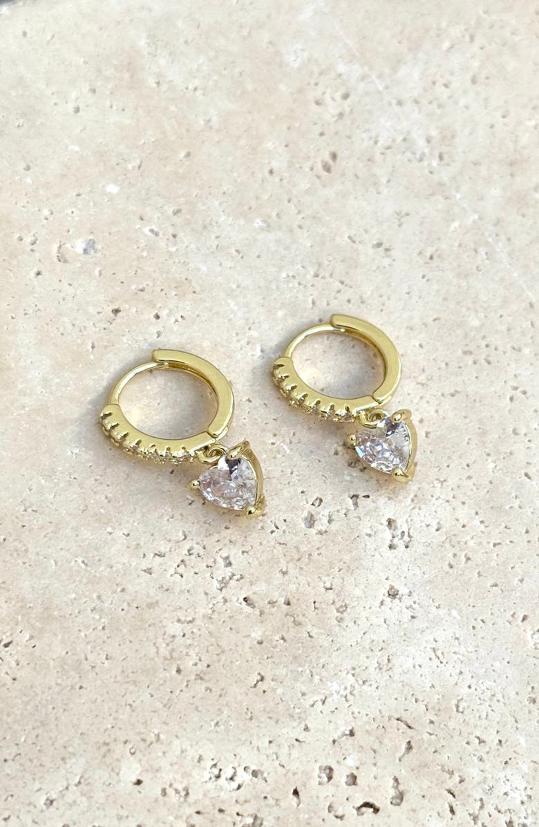 Adornia Heart Shape CZ Drop Earrings, Alternate, color, Gold