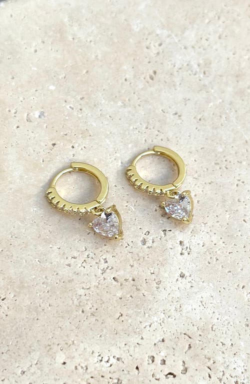Adornia Heart Shape Cz Drop Earrings In Gold
