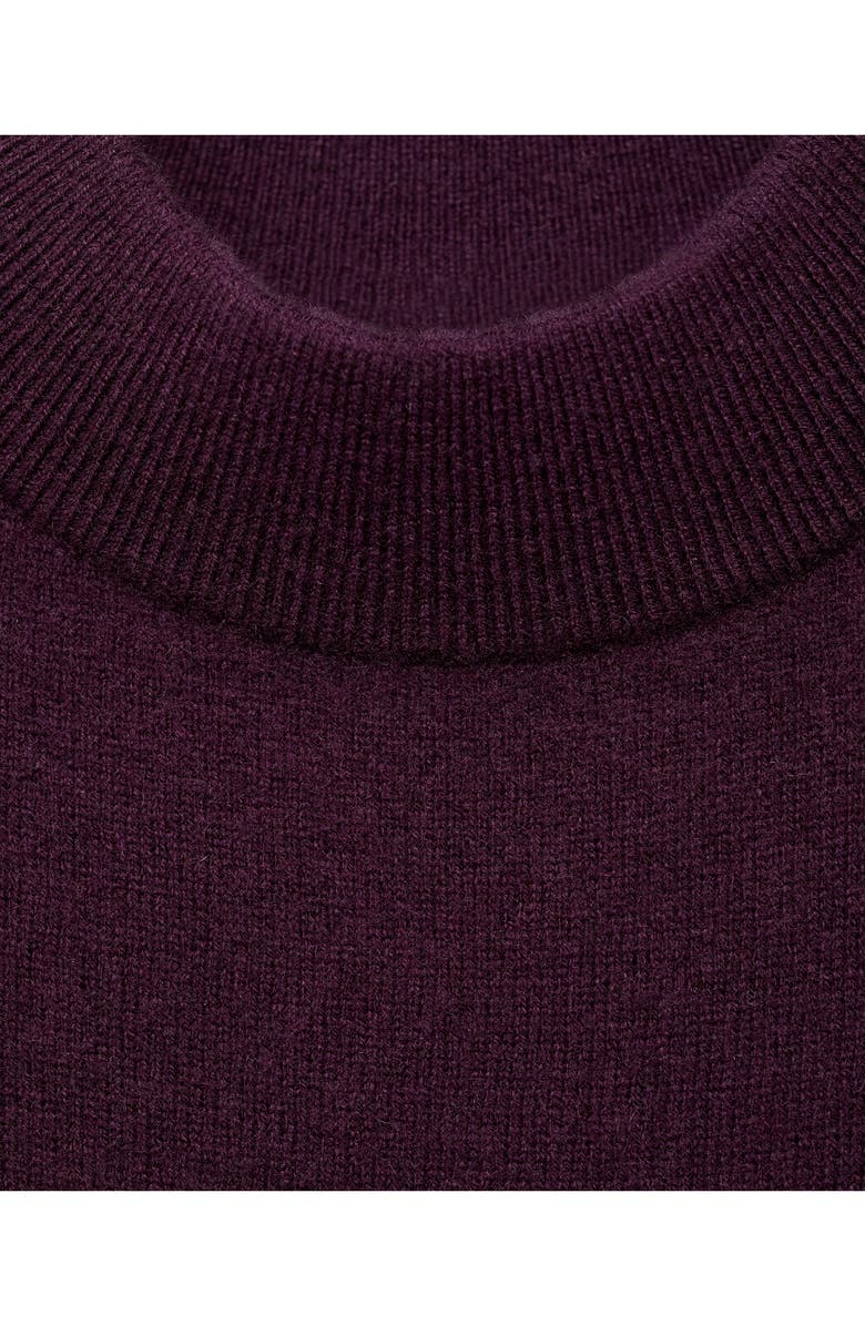 MANGO Selection Mock Neck Short Sleeve Wool & Cashmere Sweater, Alternate, color, Wine