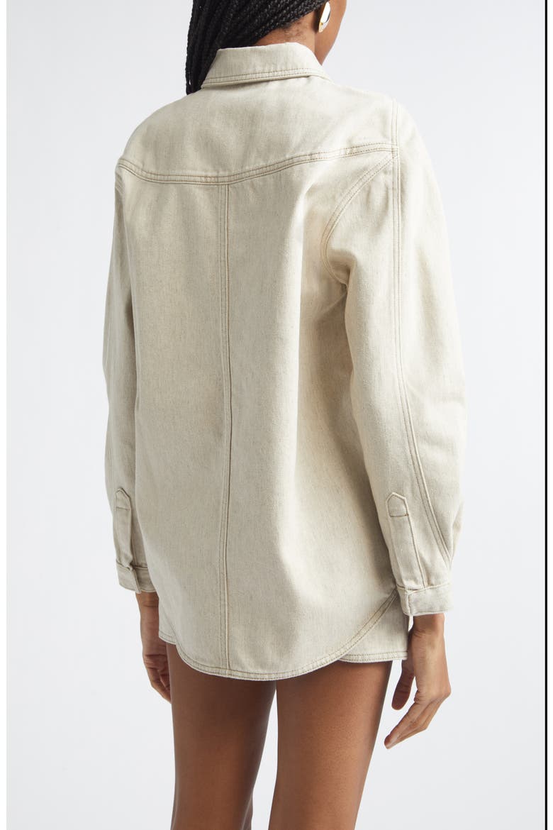 La Chemise Amelo de-Nîmes Denim Snap-Up Shirt, Alternate, color, LIGHT BEIGE
