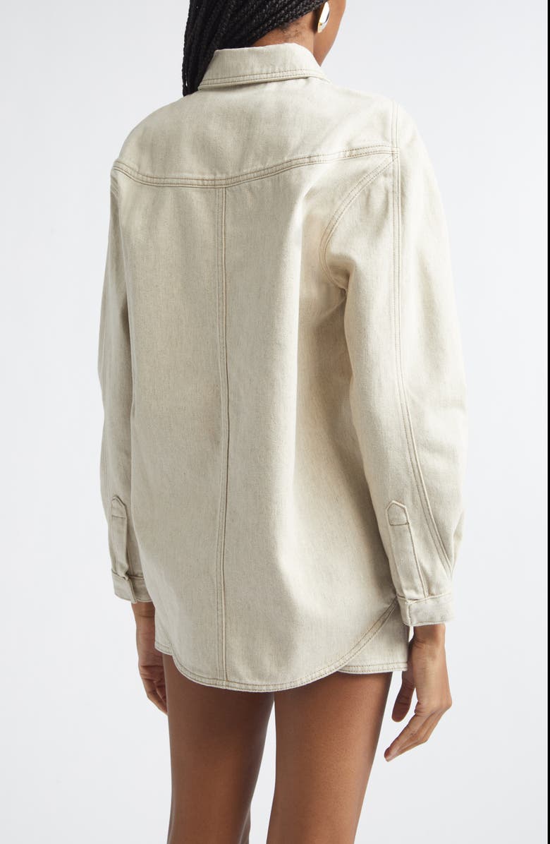 Jacquemus La Chemise Amelo de-Nîmes Denim Snap-Up Shirt, Alternate, color, Light Beige