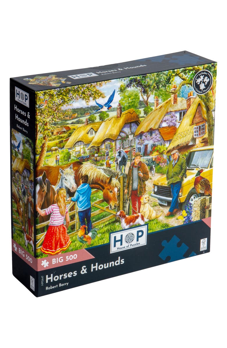 The House of Puzzles Horses Hound Big 500-Piece Jigsaw Puzzle, Main, color, 