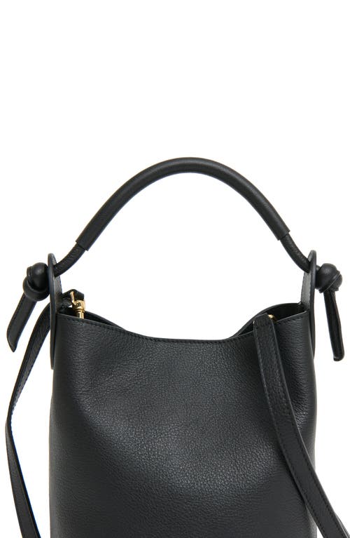 Mansur Gavriel Mini Fortuna Leather Bucket Bag In Black