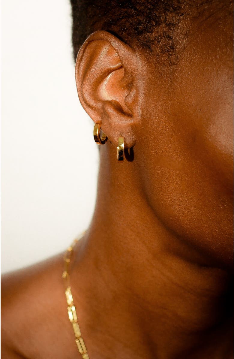 Gwen Beloti Golden Huggie Hoop Earrings, Alternate, color,