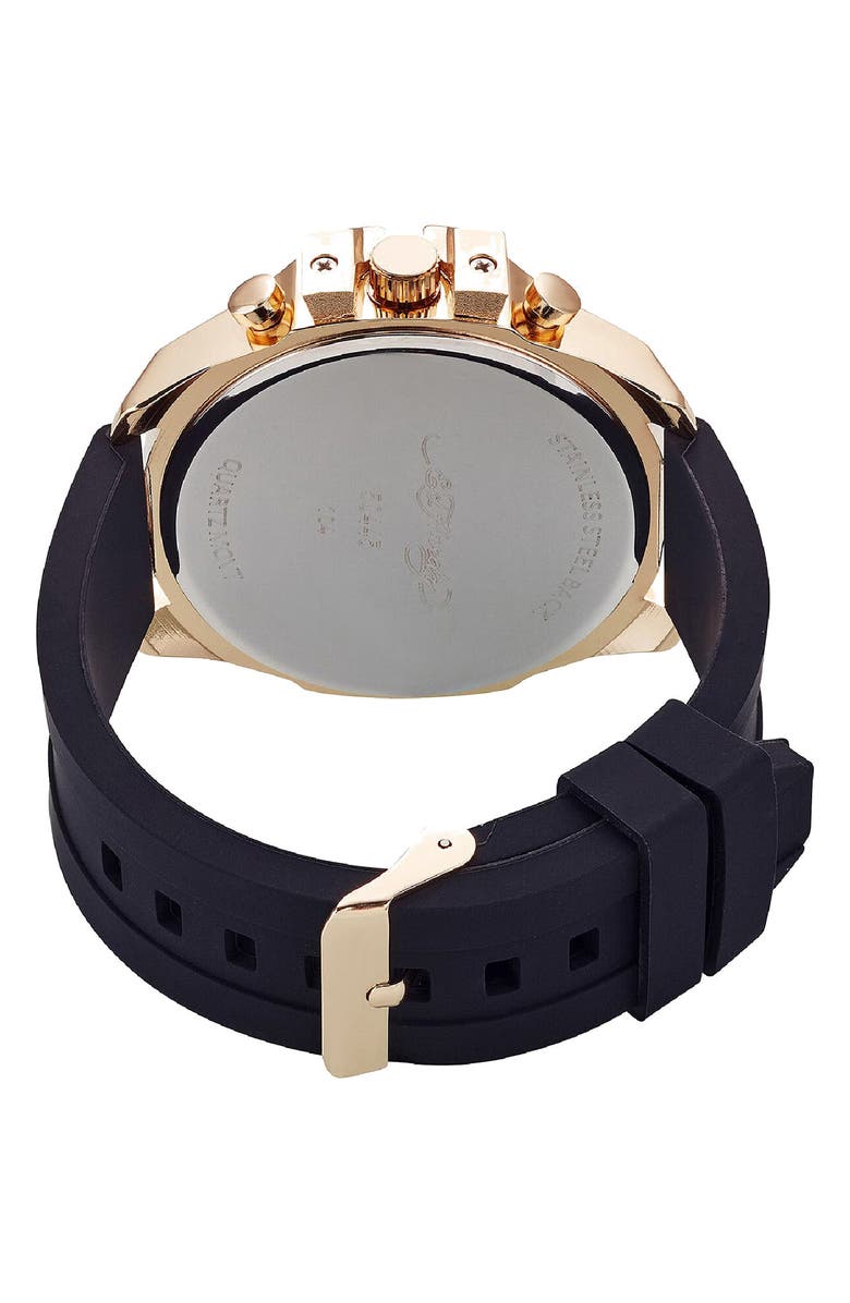 Ed Hardy Quartz Silicone Strap Watch, 44mm, Alternate, color, Black