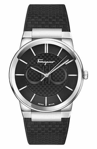 FERRAGAMO Sapphire Silicone Strap Watch, 41mm