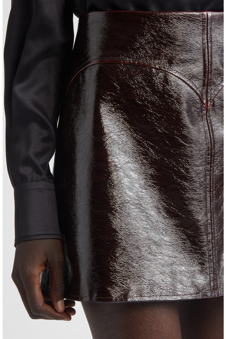 Aksie Faux Leather Miniskirt, Alternate, color, DARK PLUM