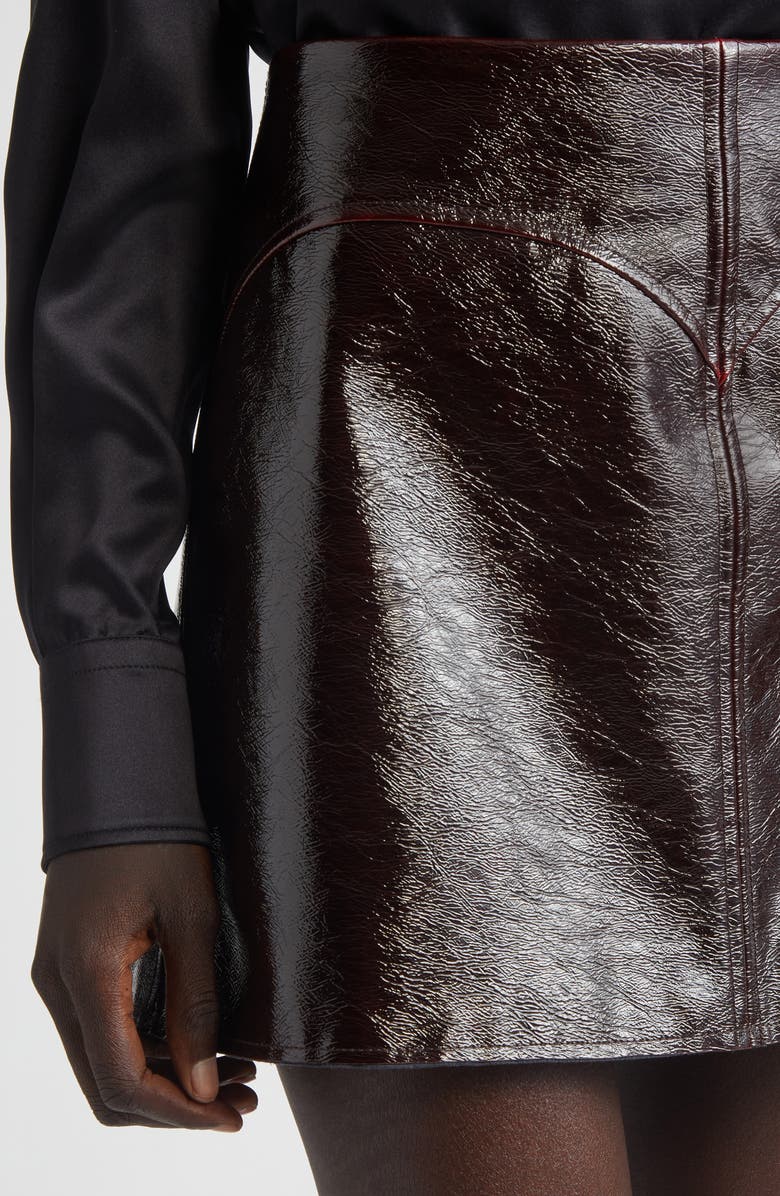 Stand Studio Aksie Faux Leather Miniskirt, Alternate, color, Dark Plum