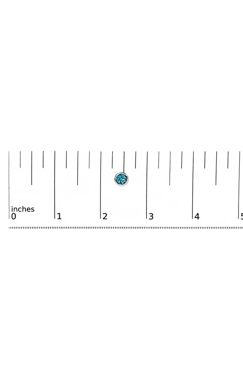 Haus of Brilliance .925 Sterling Silver 6MM Bezel Set Created Gemstone Solitaire Stud Earrings, Alternate, color, Blue Topaz