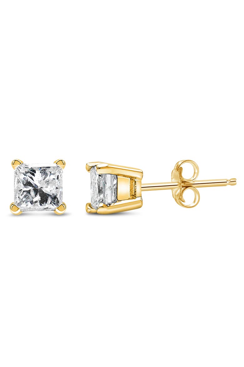 Certified 14K Gold 1/3 Cttw Solitaire Diamond Stud Earrings, Alternate, color, Yellow