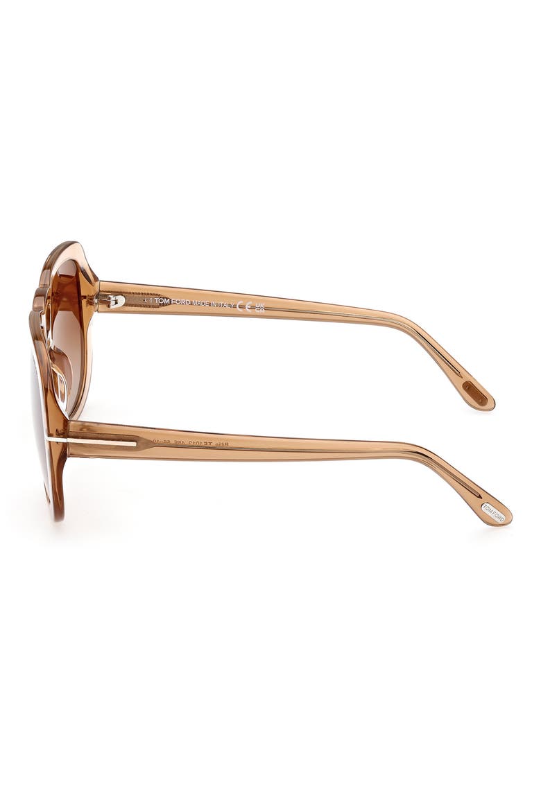 56mm Gradient Aviator Sunglasses, Alternate, color, SHINY LIGHT BROWN / BROWN