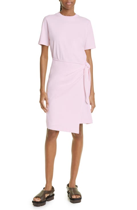 Side Tie Cotton T-Shirt Dress