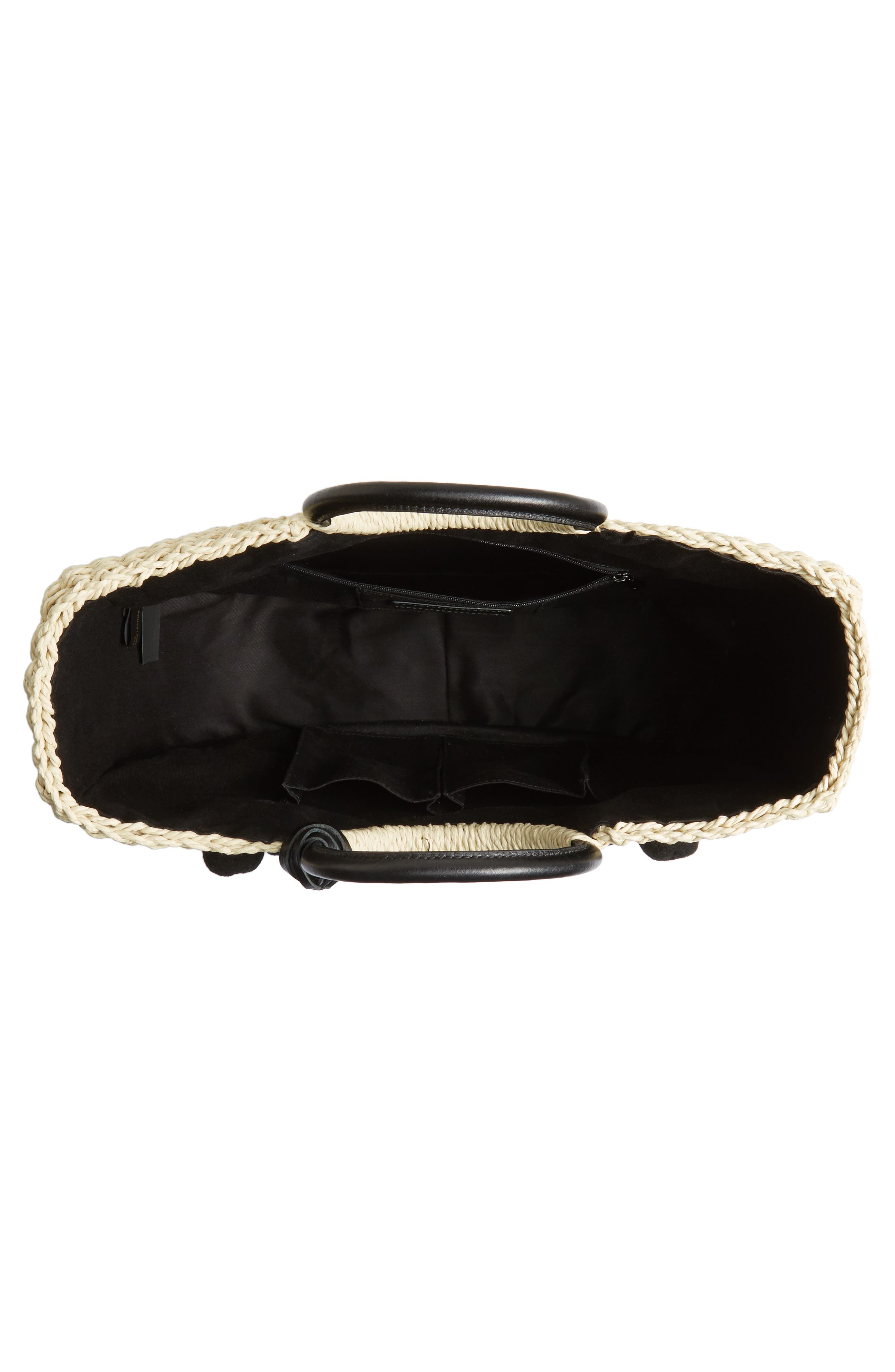 Rebecca Minkoff Straw Pom Pom Tote, Alternate, color, 