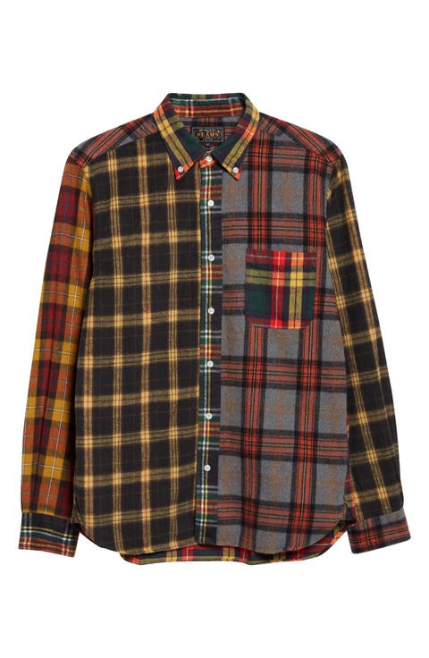 Plaid Flannel Button-Down Shirt