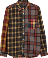 BEAMS Plaid Flannel Button-Down Shirt